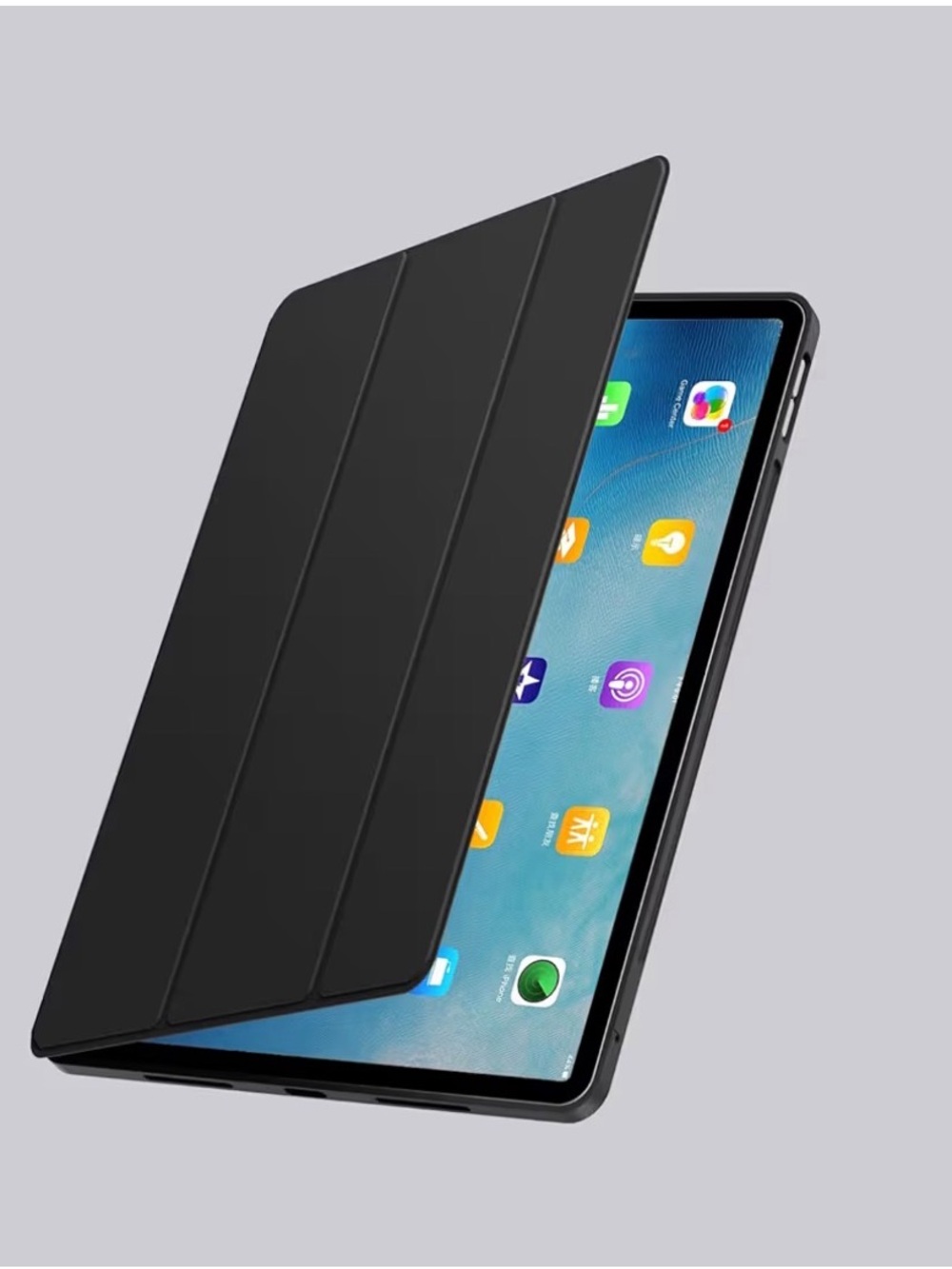 Universal Black Tablet Folio Case with Tri-Fold Cover